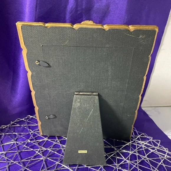 Vintage Gold Cherub Angel Picture Frame Easel Back Ornate Resin - Picture 3 of 6